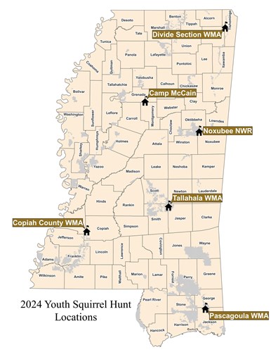 2024 Youth Squirrel Hunt Locations