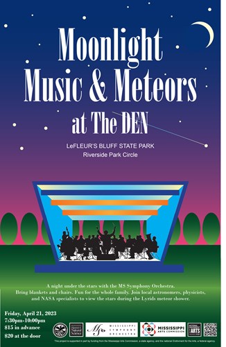 moonlight music and meteors 2023 at the mississippi museum of natural science