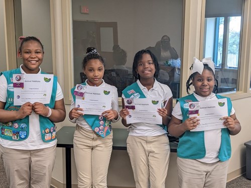 junior girls scouts at the mississippi museum of natural science
