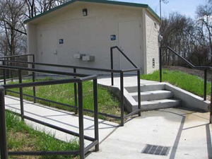 Example of bathroom facilities for Boating Access Grant Program