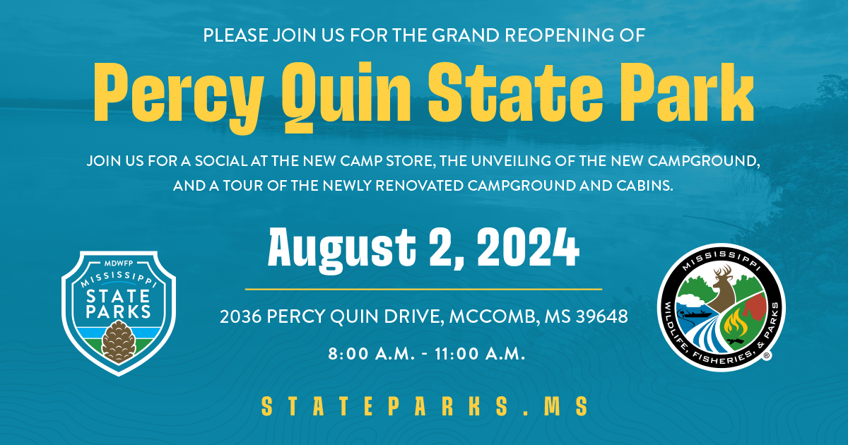 Percy Quin State Park Grand Re-opening | Mississippi Department of ...