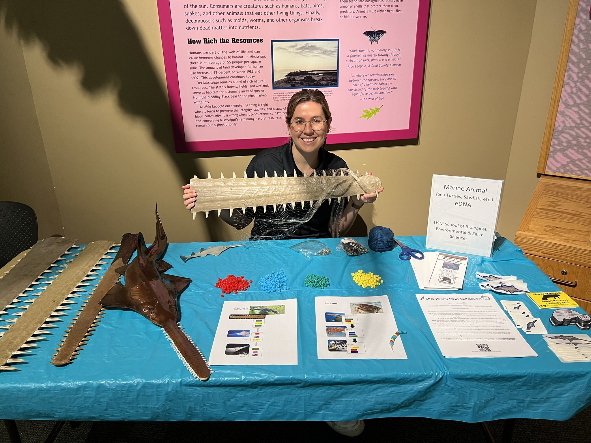 researcher at international sawfish day event