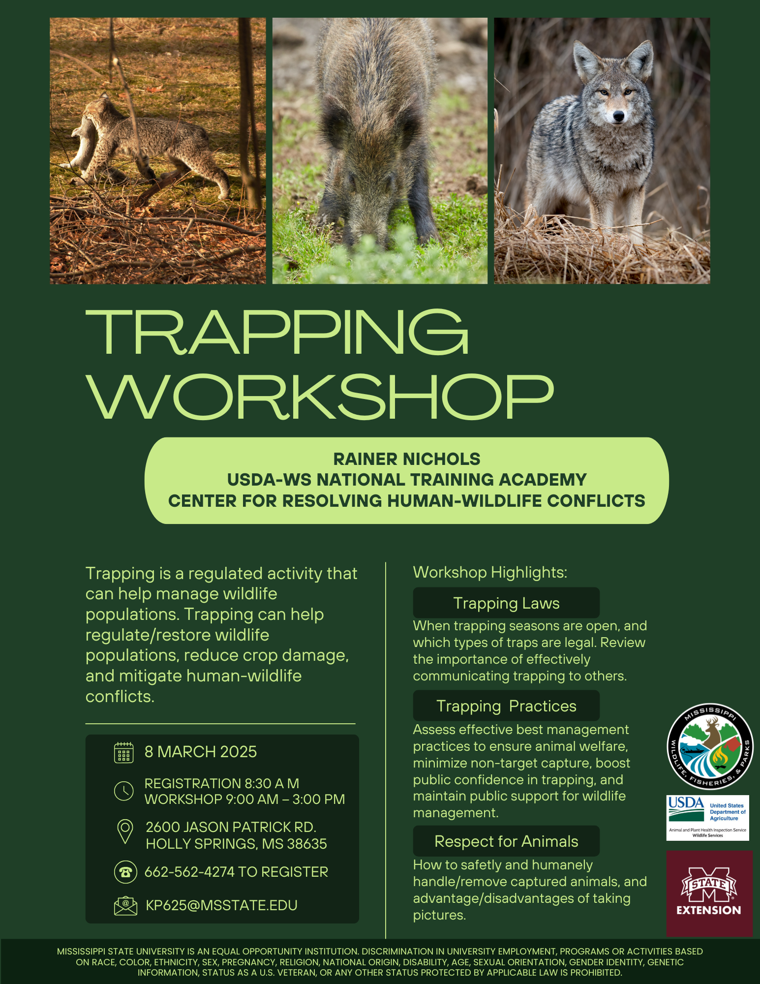 Trapping Workshop Holly Springs 2025