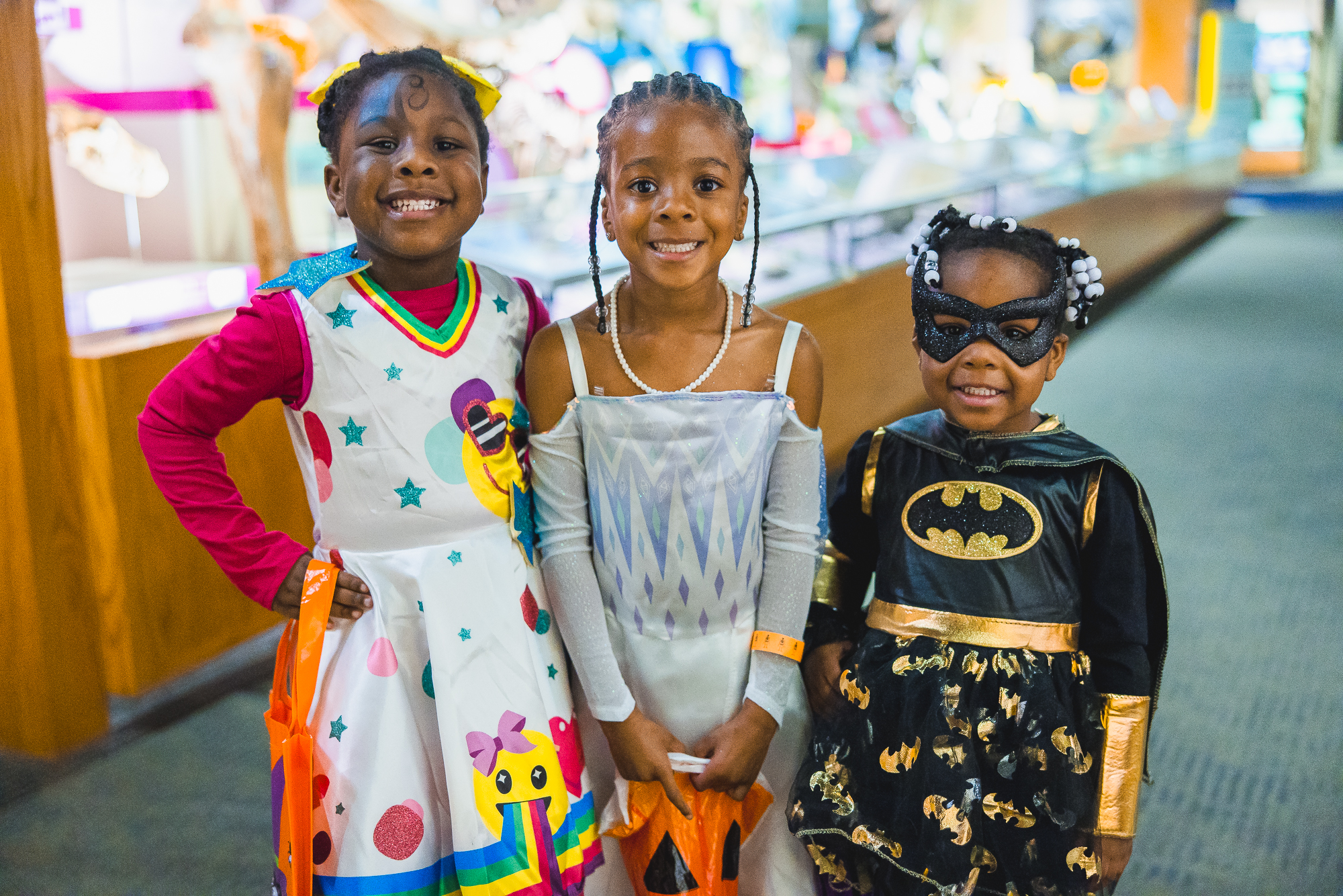 children in costumes at park after dark at the Mississippi Museum of natural science