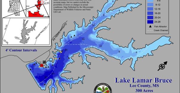 Lake Lamar Bruce Depth Map 2024