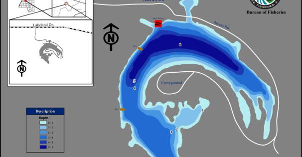 Mayes Lake Depth Map