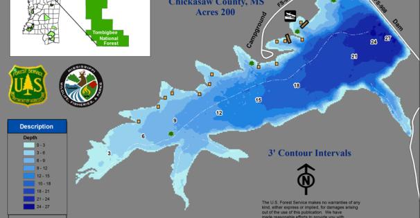 Davis Lake Depth Map