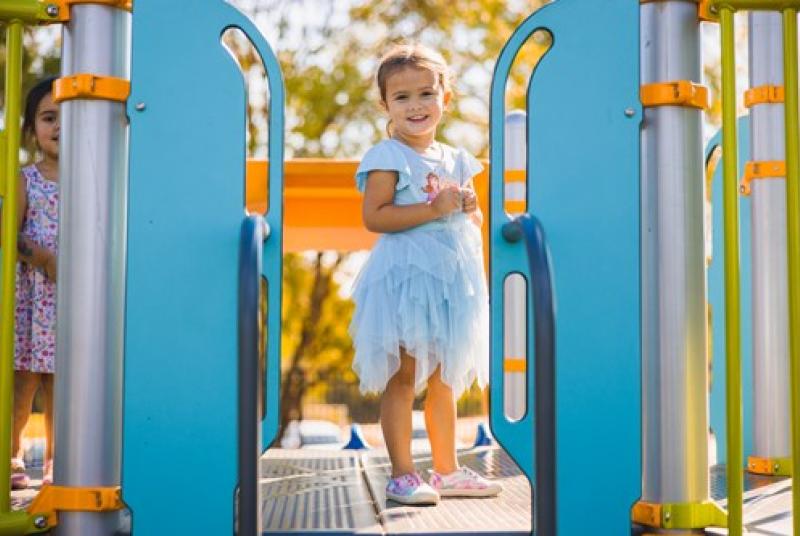 Playground girl in princess dress